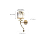 Elegant Crystal Smooth Gilded Metal Wall Sconce