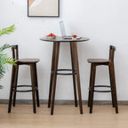 Orbicular Brown Wood Leggy Bar Tables