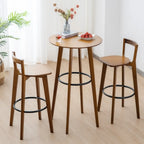 Orbicular Brown Wood Leggy Bar Tables