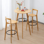 Orbicular Brown Wood Leggy Bar Tables