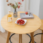 Orbicular Brown Wood Leggy Bar Tables