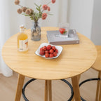 Orbicular Brown Wood Leggy Bar Tables