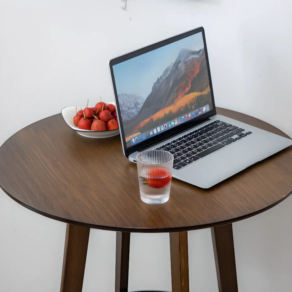 Orbicular Brown Wood Leggy Bar Tables