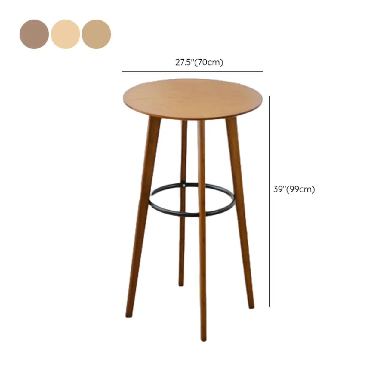 Orbicular Brown Wood Leggy Bar Tables