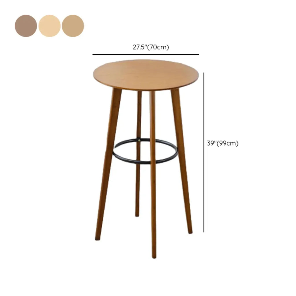Orbicular Brown Wood Leggy Bar Tables