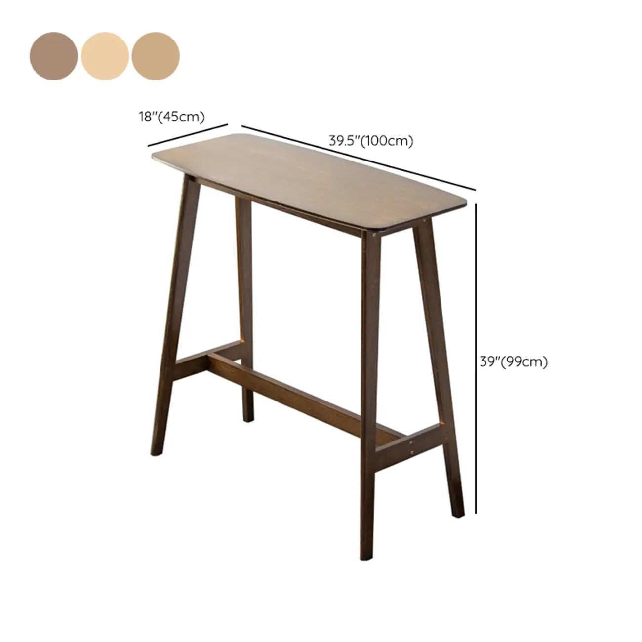Orbicular Brown Wood Leggy Bar Tables