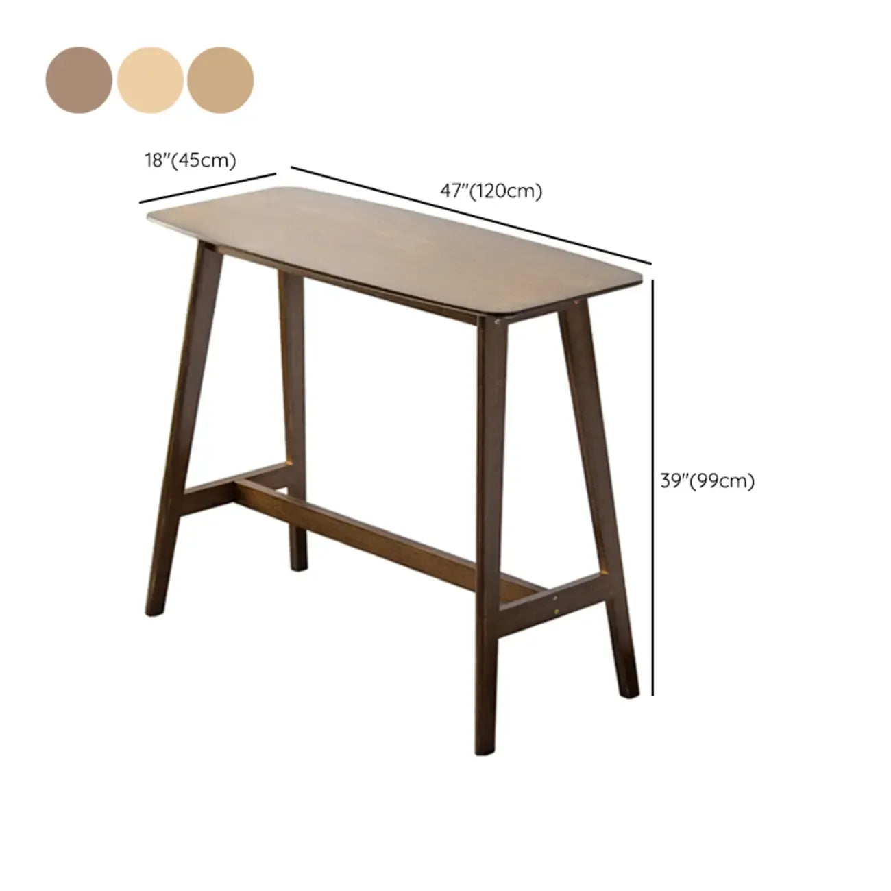 Orbicular Brown Wood Leggy Bar Tables