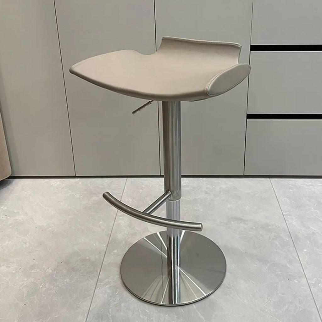 Modern Adjustable Faux Leather Swivel Bar Stools