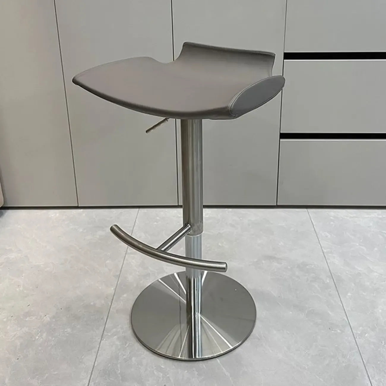 Modern Adjustable Faux Leather Swivel Bar Stools