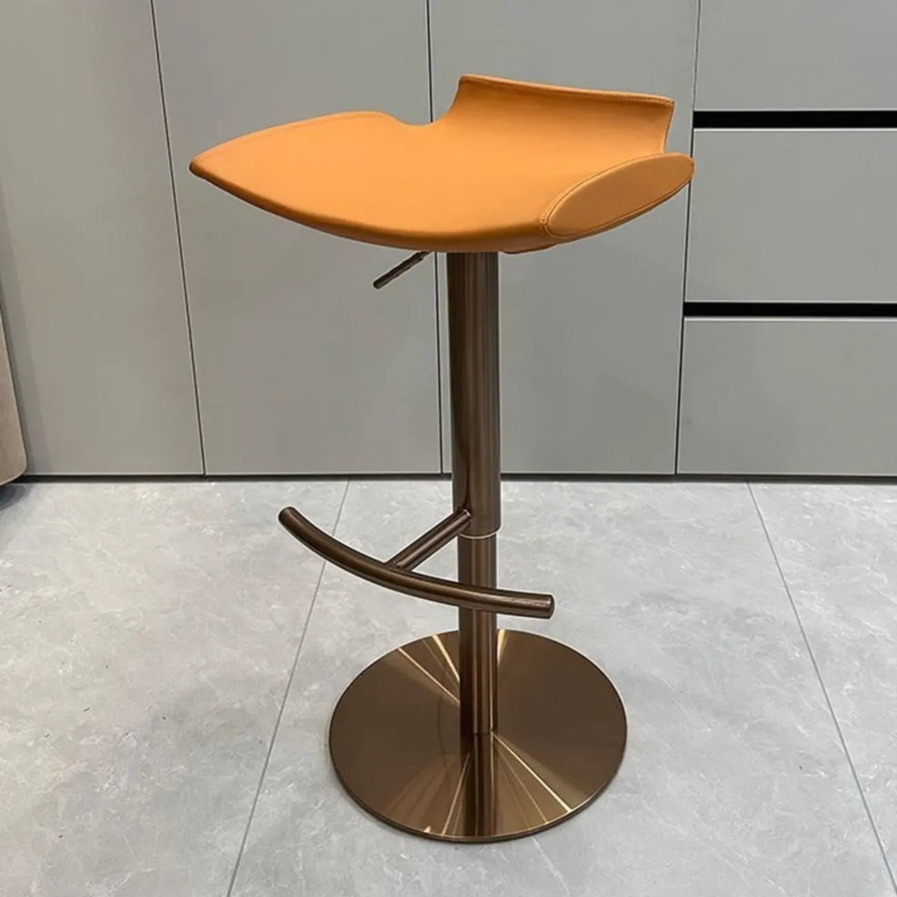 Modern Adjustable Faux Leather Swivel Bar Stools