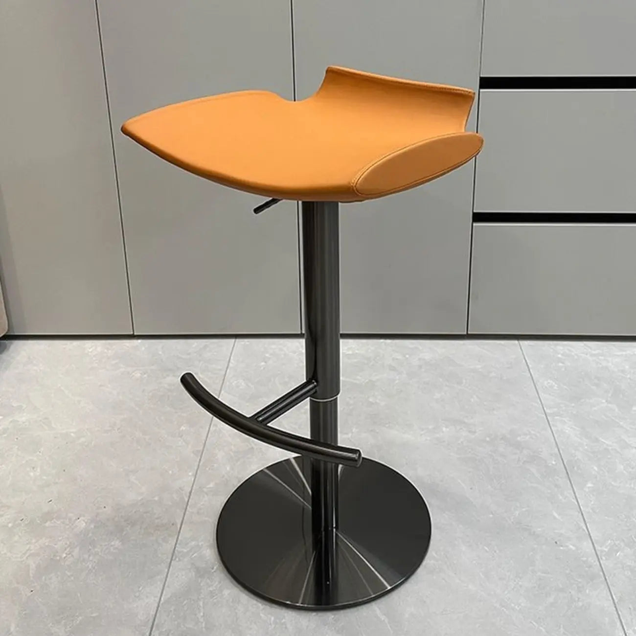 Modern Adjustable Faux Leather Swivel Bar Stools