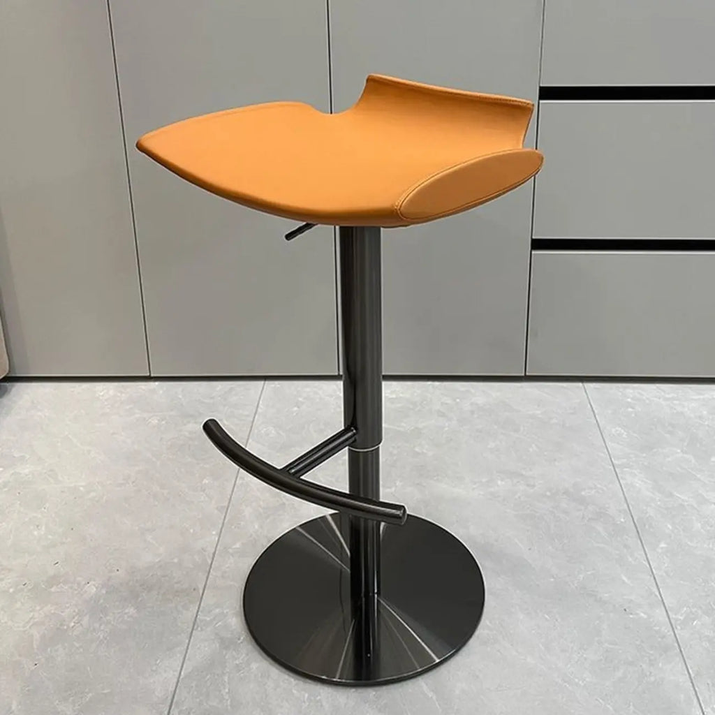Modern Adjustable Faux Leather Swivel Bar Stools