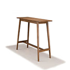 Scandinavian Brown Wooden Rubberwood Footrest Bar Tables