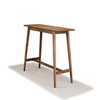 Scandinavian Brown Wooden Rubberwood Footrest Bar Tables