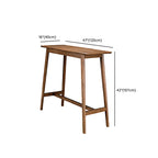 Scandinavian Brown Wooden Rubberwood Footrest Bar Tables