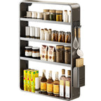 Adjustable Metal Wall-Mounted Kitchen Storage Racks with Hooks