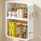 Adjustable Metal Wall-Mounted Kitchen Storage Racks with Hooks