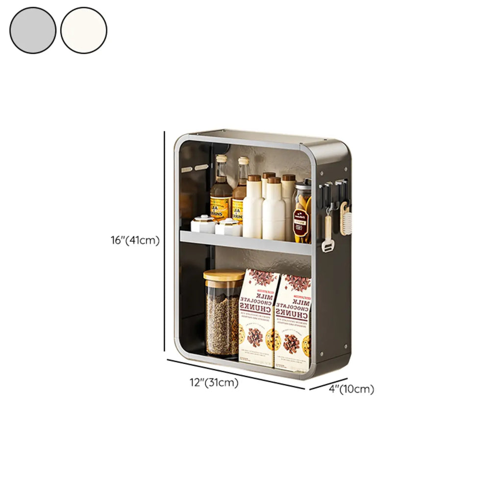 Adjustable Metal Wall-Mounted Kitchen Storage Racks with Hooks
