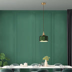 Modern Green Glass Pendant Light Adjustable for Kitchen Dining