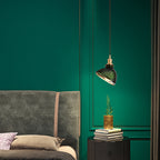Modern Green Glass Pendant Light Adjustable for Kitchen Dining
