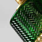 Modern Green Glass Pendant Light Adjustable for Kitchen Dining