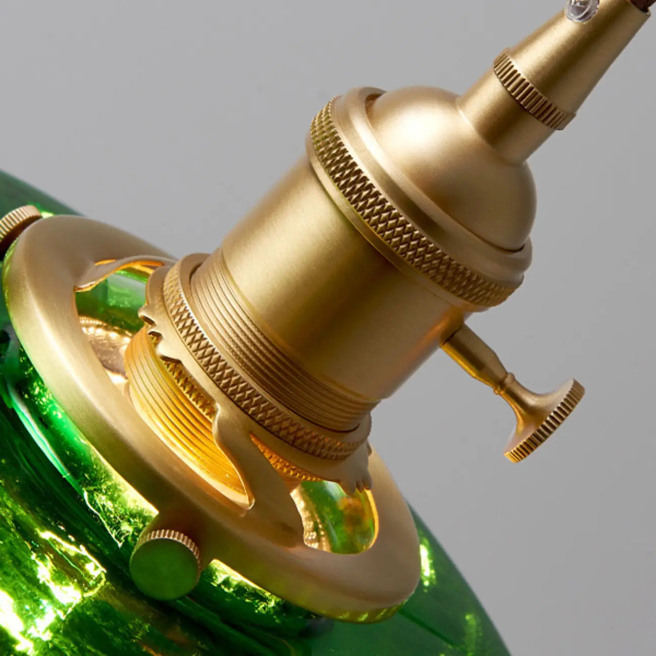Modern Green Glass Pendant Light Adjustable for Kitchen Dining