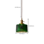Modern Green Glass Pendant Light Adjustable for Kitchen Dining