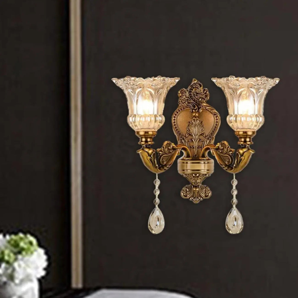 Antique Brass Geometric Indoor Wall Sconce