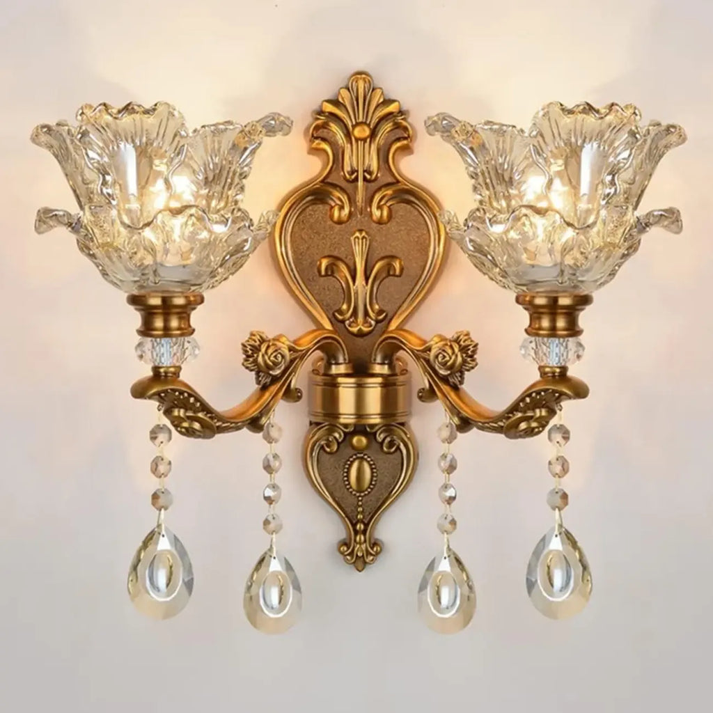 Antique Brass Geometric Indoor Wall Sconce