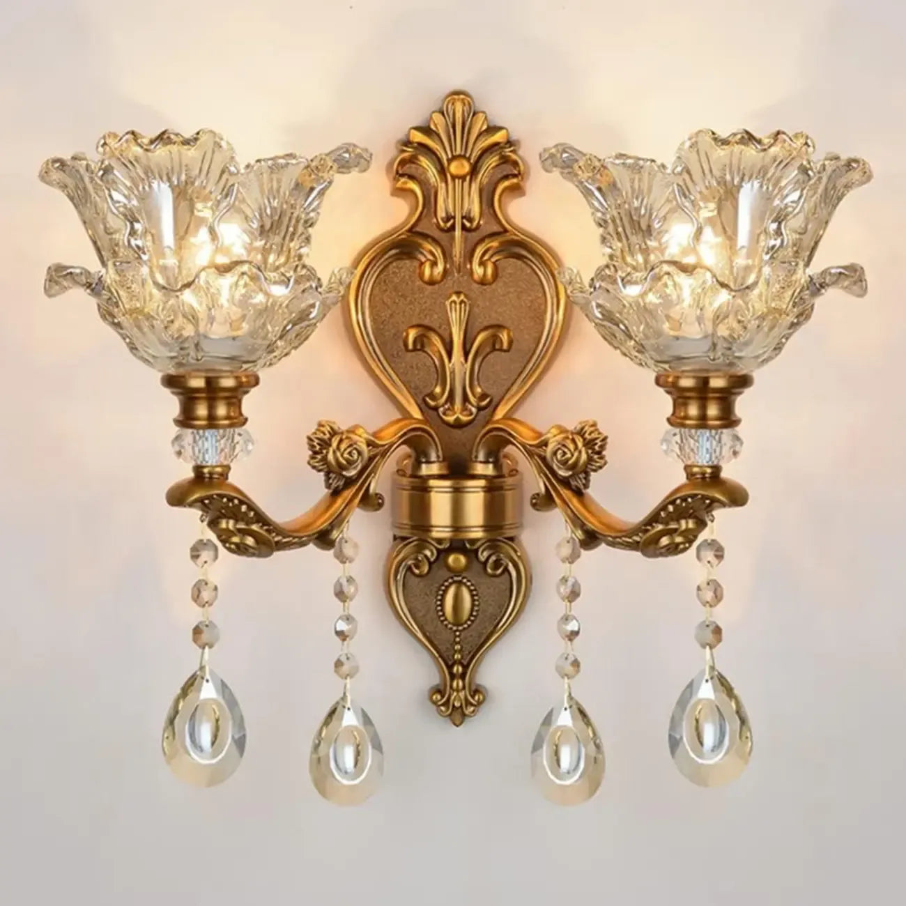 Antique Brass Geometric Indoor Wall Sconce