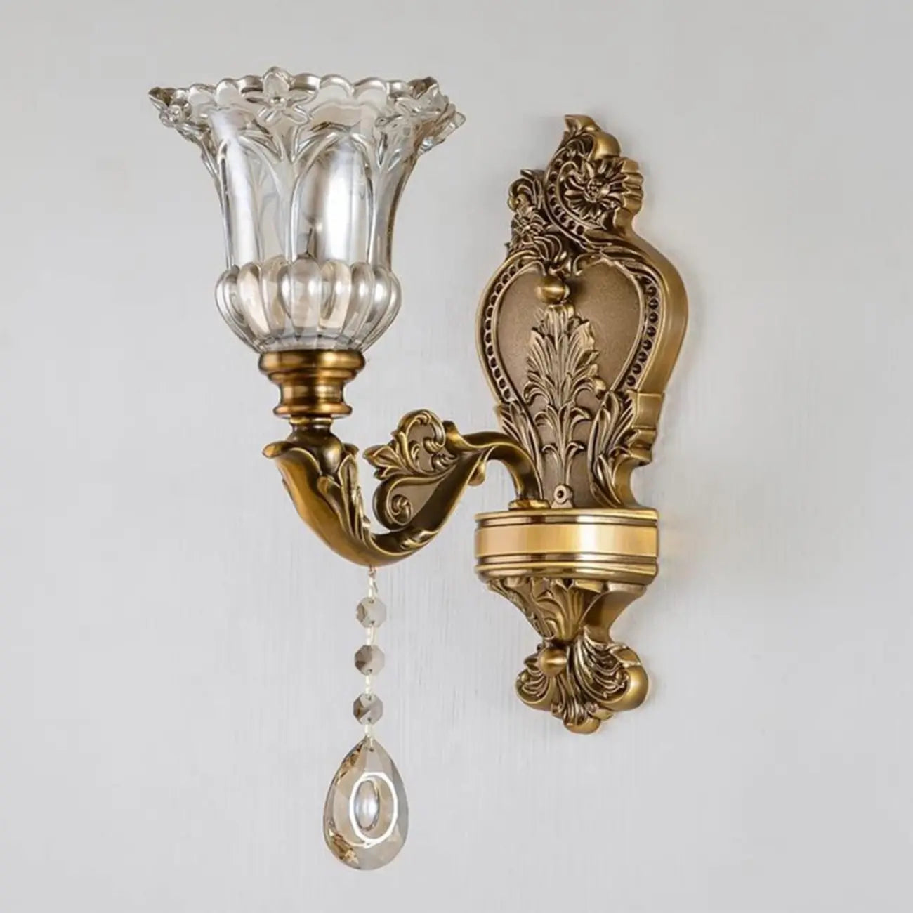 Antique Brass Geometric Indoor Wall Sconce