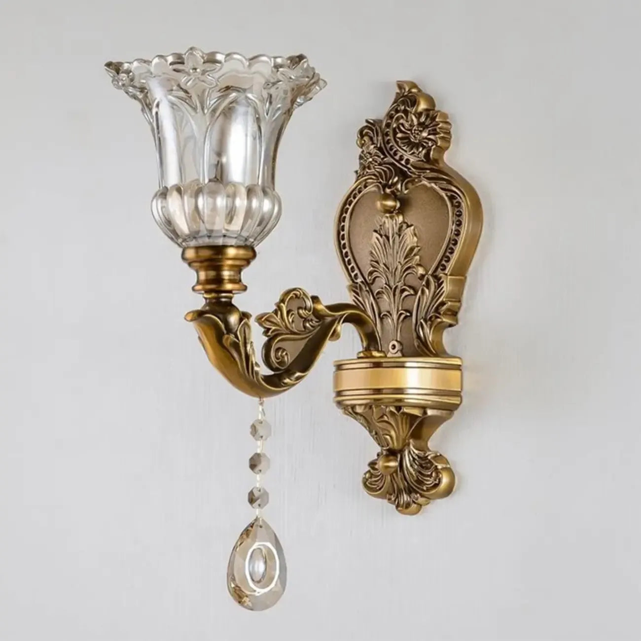 Antique Brass Geometric Indoor Wall Sconce