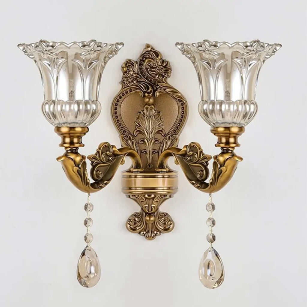 Antique Brass Geometric Indoor Wall Sconce