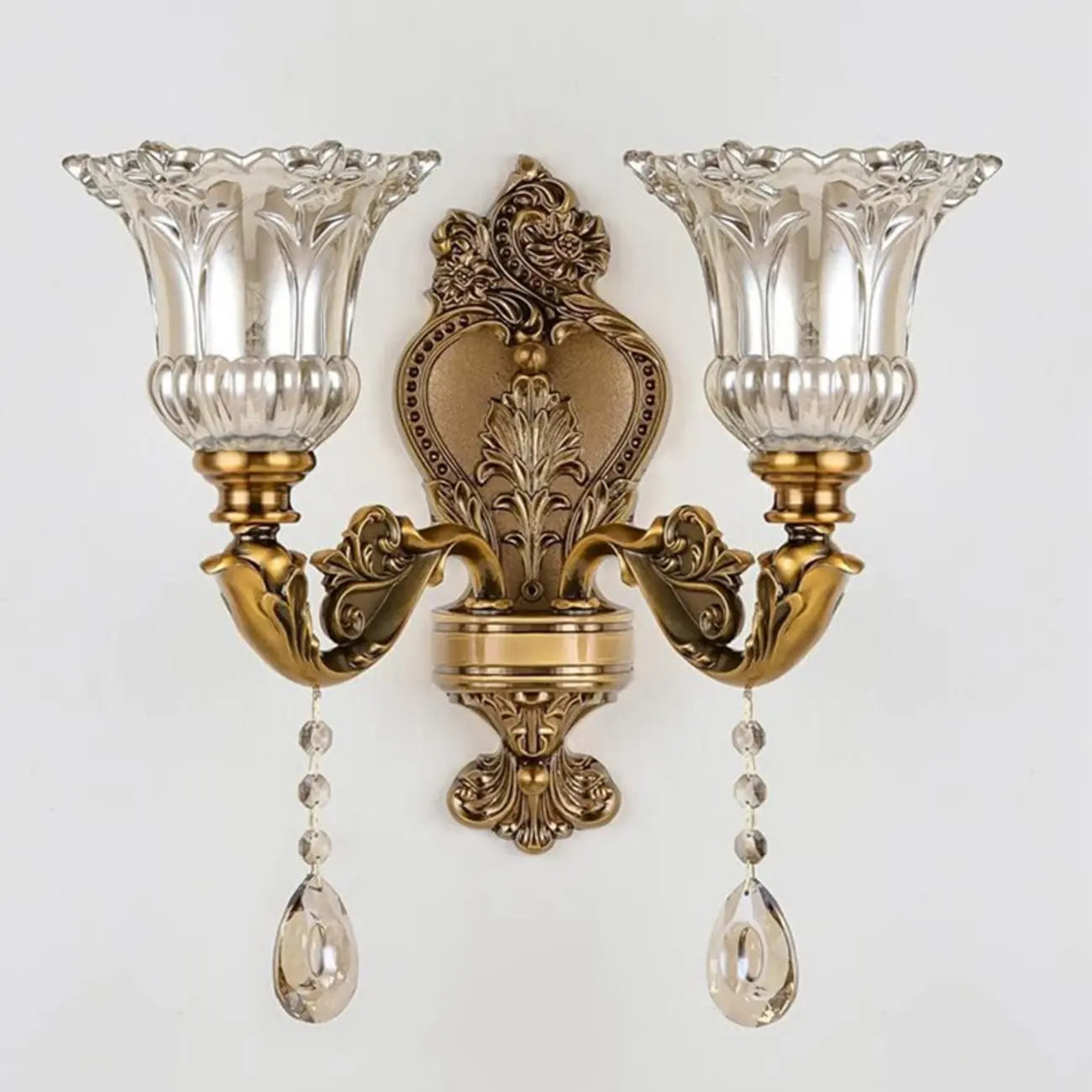 Antique Brass Geometric Indoor Wall Sconce