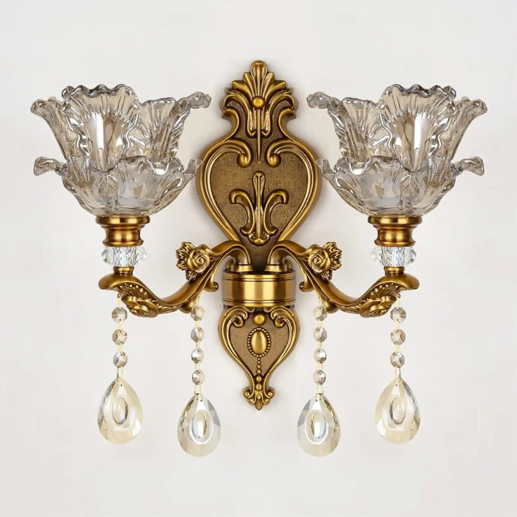 Antique Brass Geometric Indoor Wall Sconce