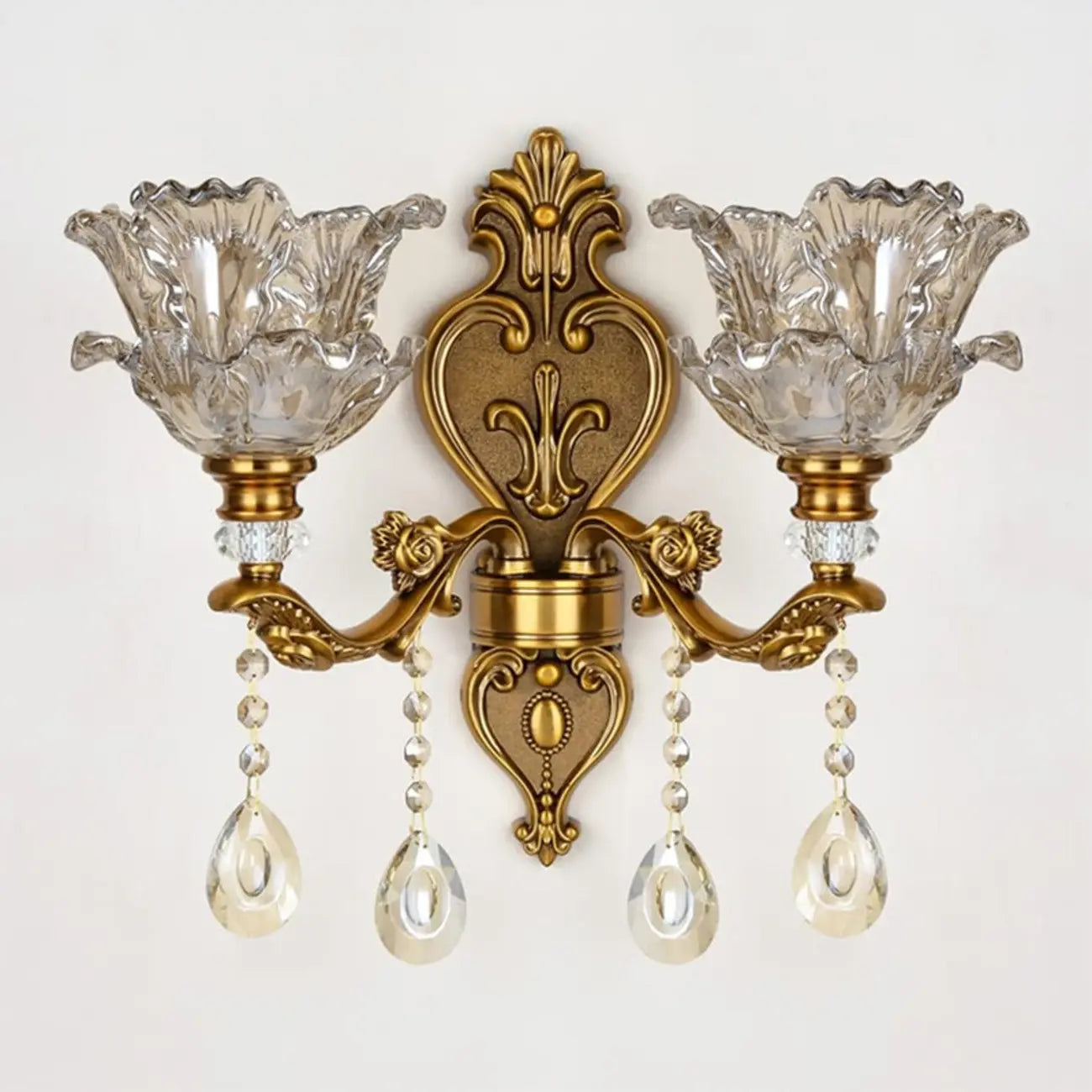Antique Brass Geometric Indoor Wall Sconce