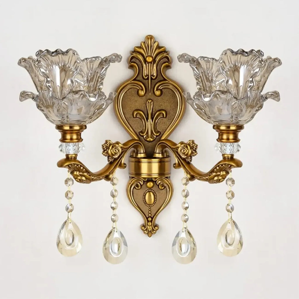 Antique Brass Geometric Indoor Wall Sconce