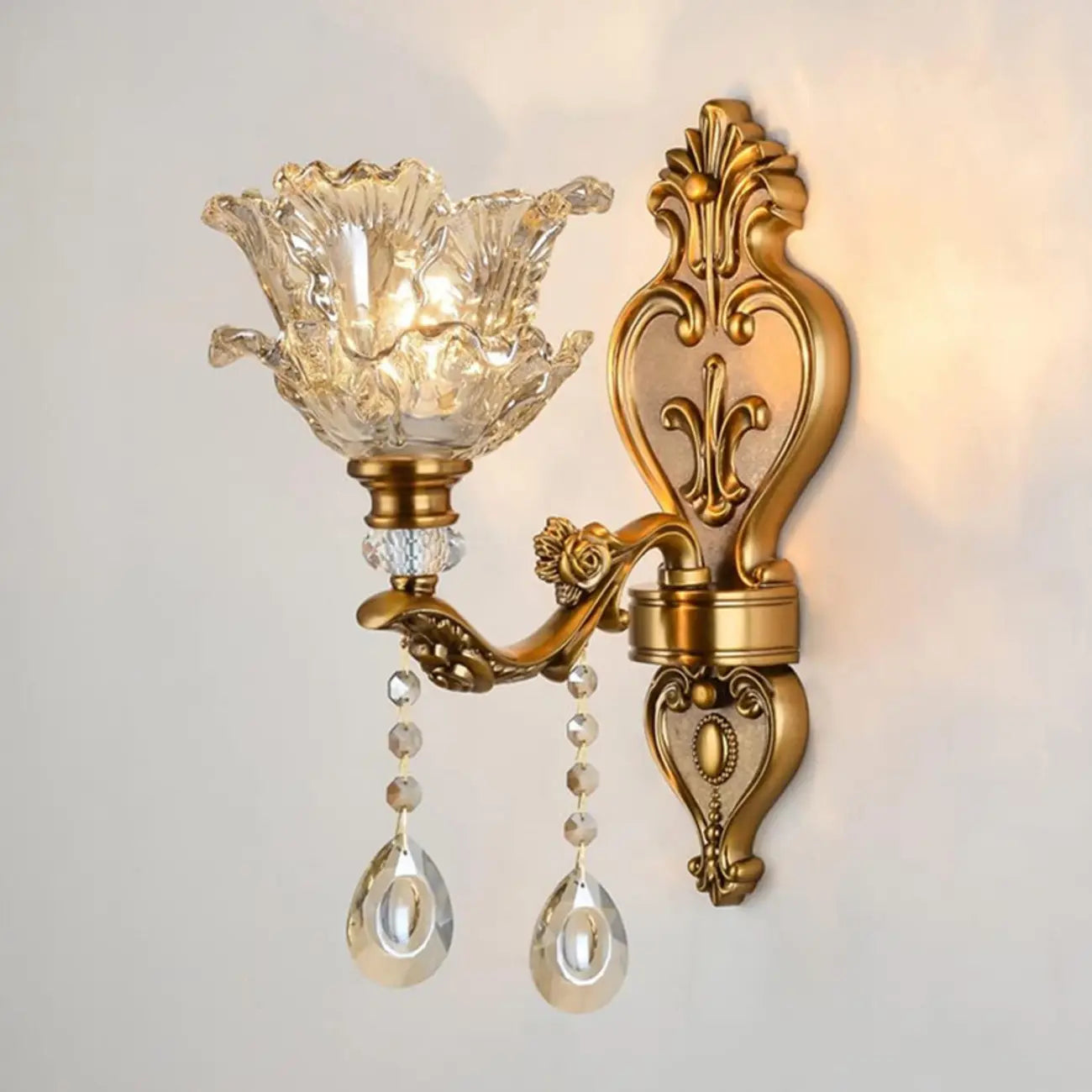 Antique Brass Geometric Indoor Wall Sconce