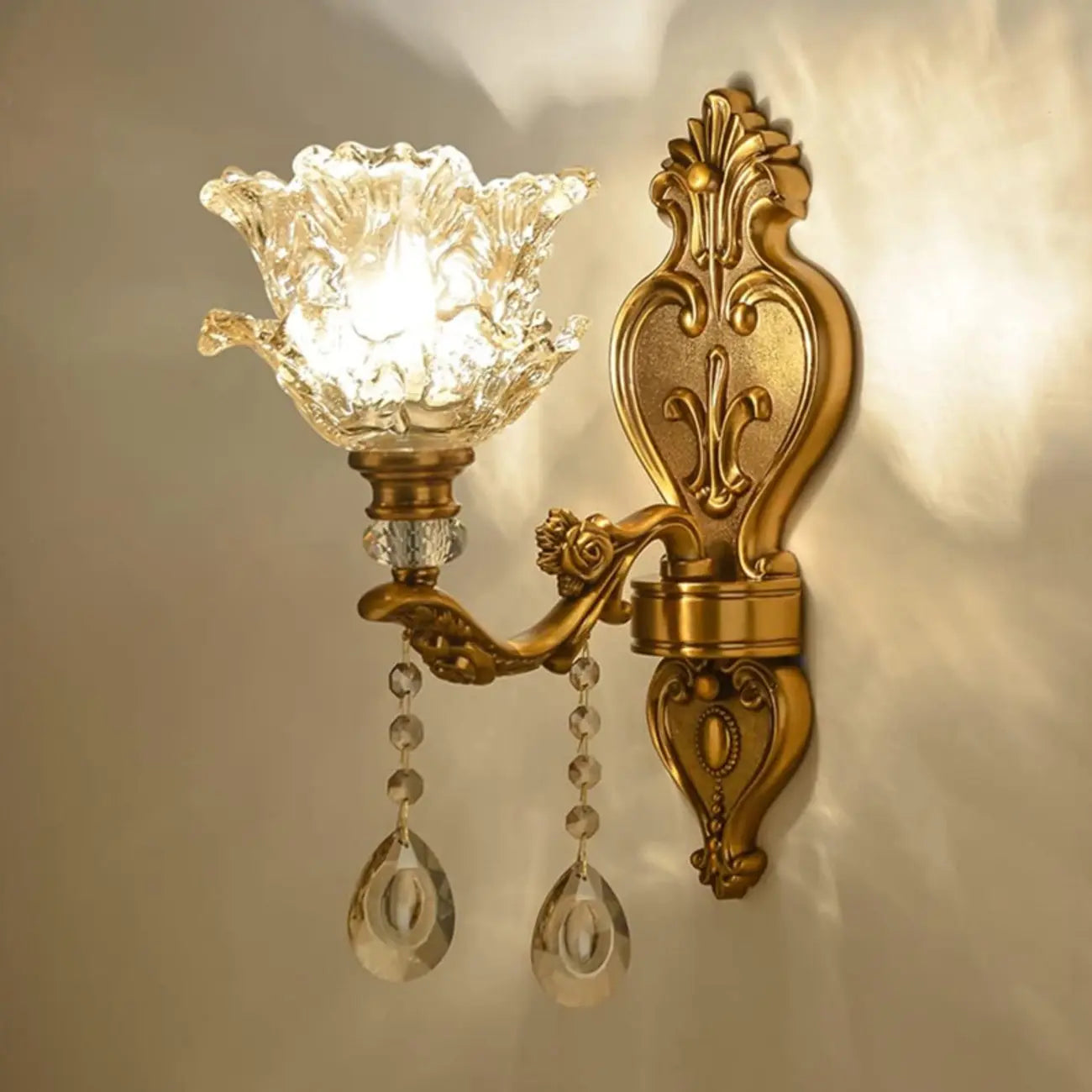 Antique Brass Geometric Indoor Wall Sconce
