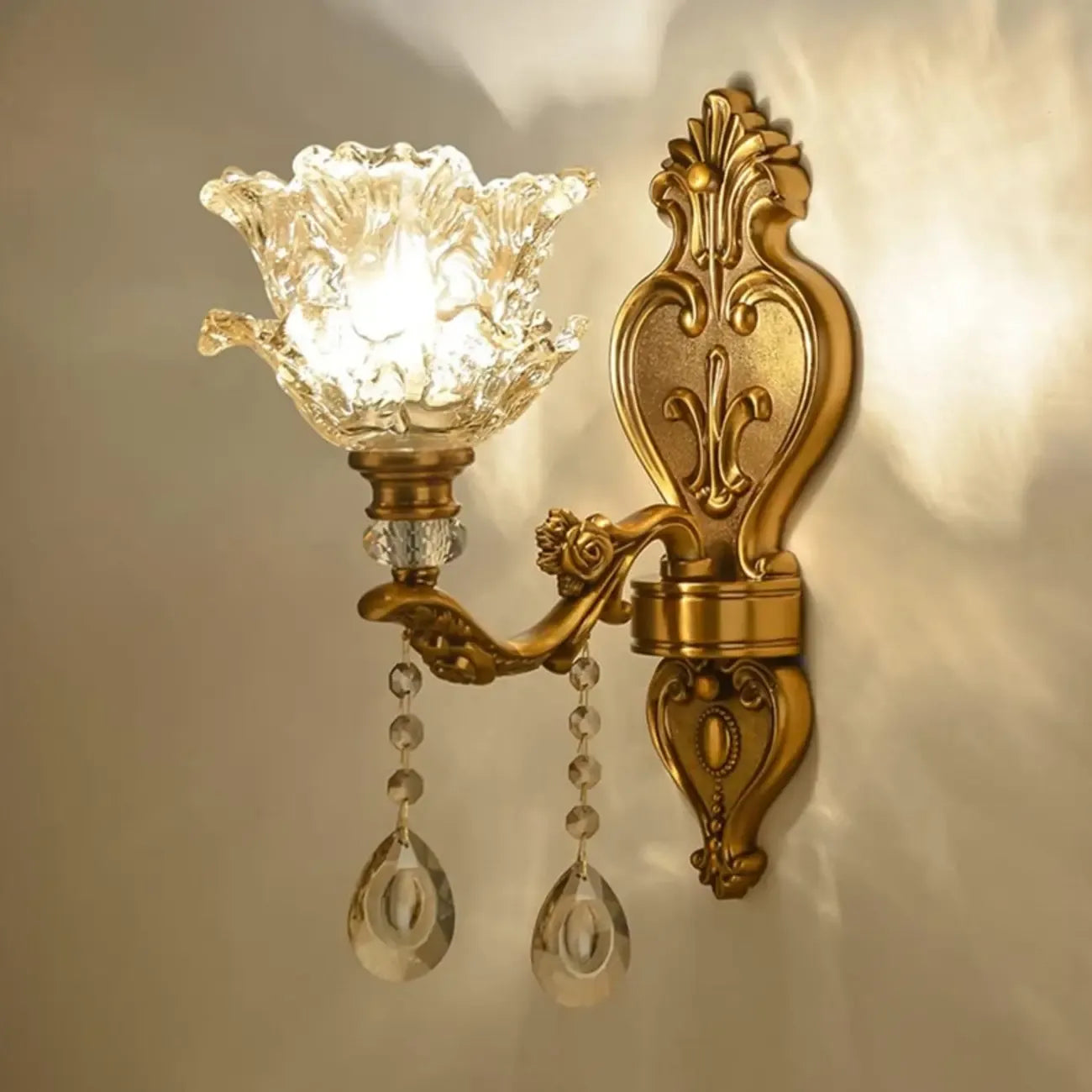 Antique Brass Geometric Indoor Wall Sconce