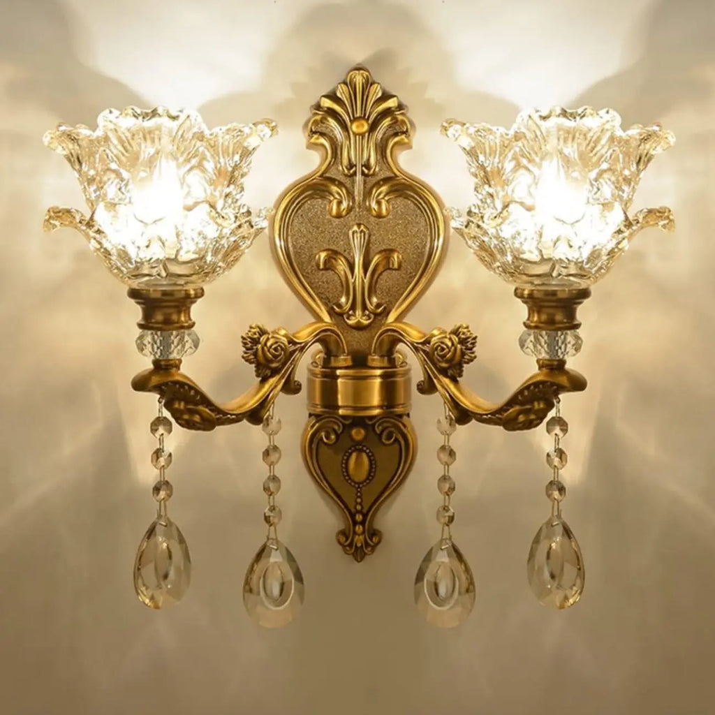 Antique Brass Geometric Indoor Wall Sconce