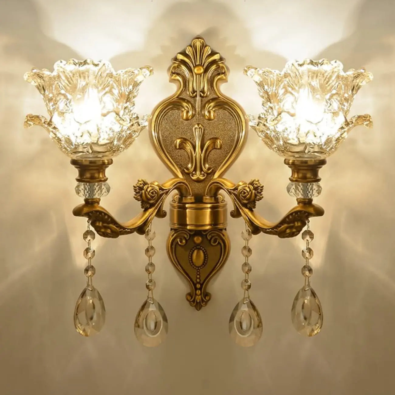 Antique Brass Geometric Indoor Wall Sconce