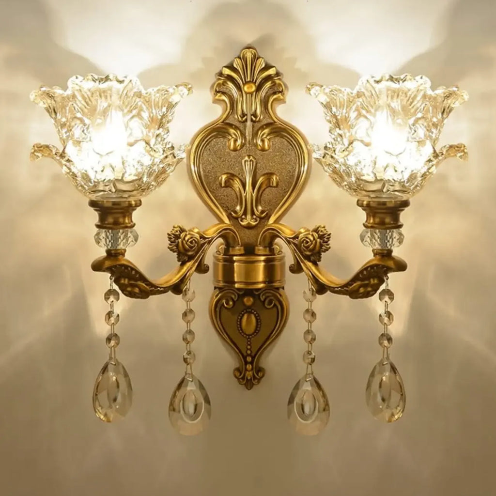 Antique Brass Geometric Indoor Wall Sconce