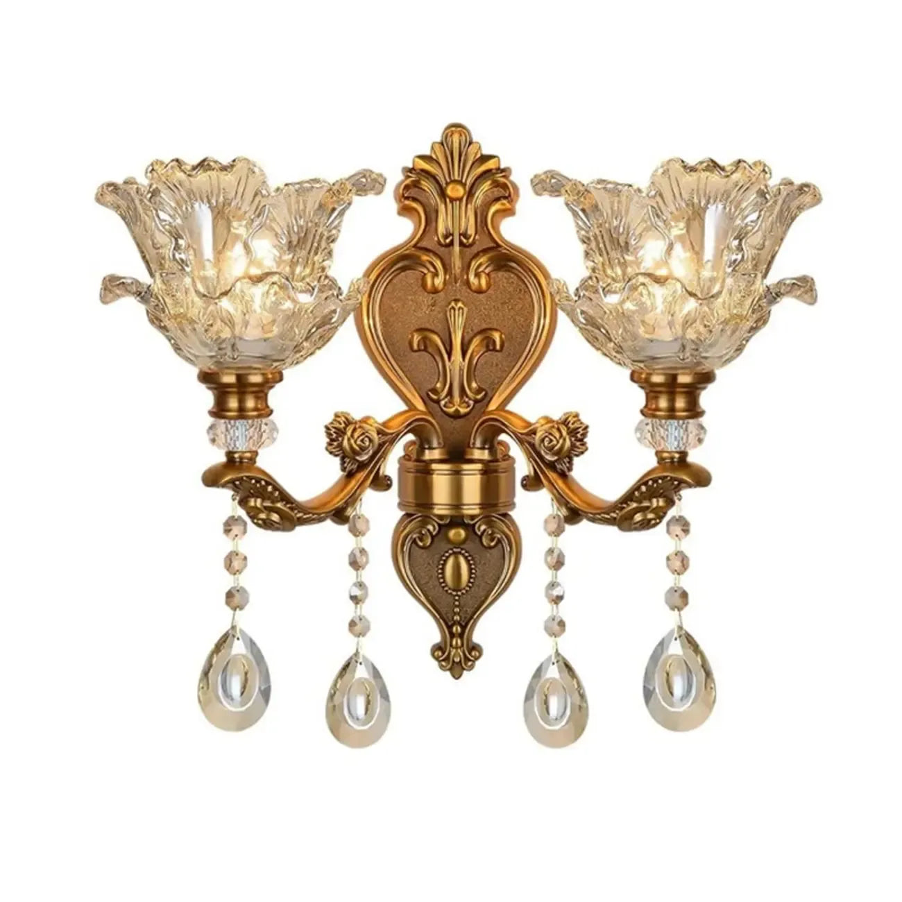 Antique Brass Geometric Indoor Wall Sconce