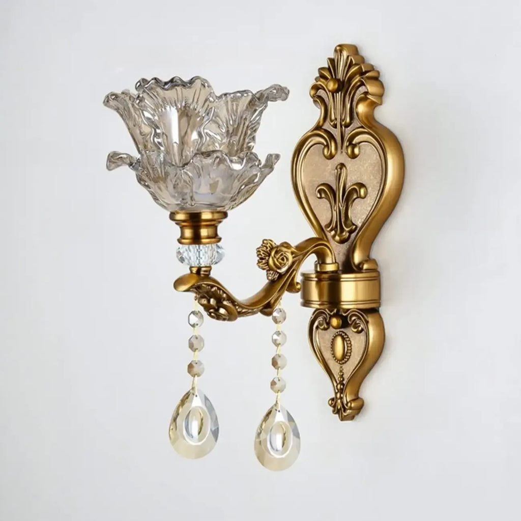 Antique Brass Geometric Indoor Wall Sconce