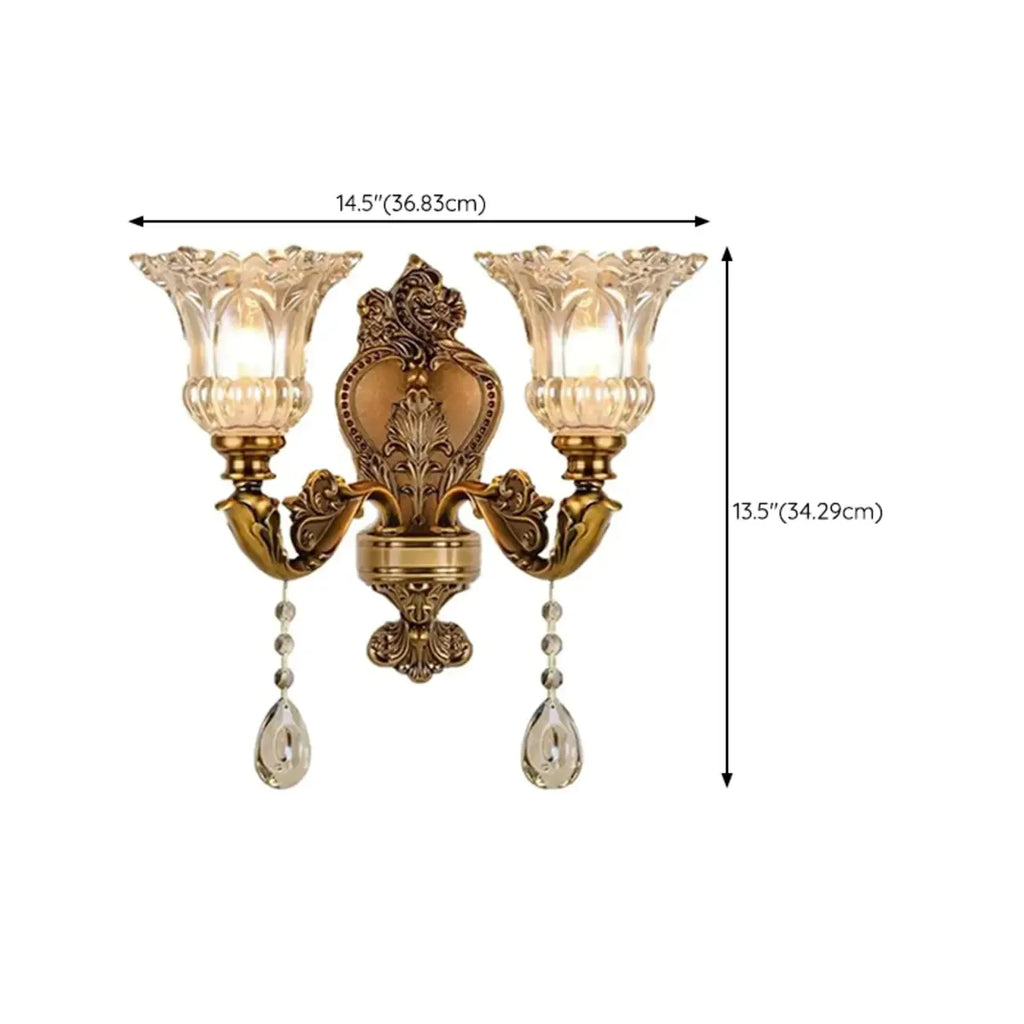 Antique Brass Geometric Indoor Wall Sconce
