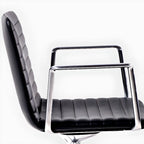 Modern Black Leather Metal Adjustable Swivel Office Chair