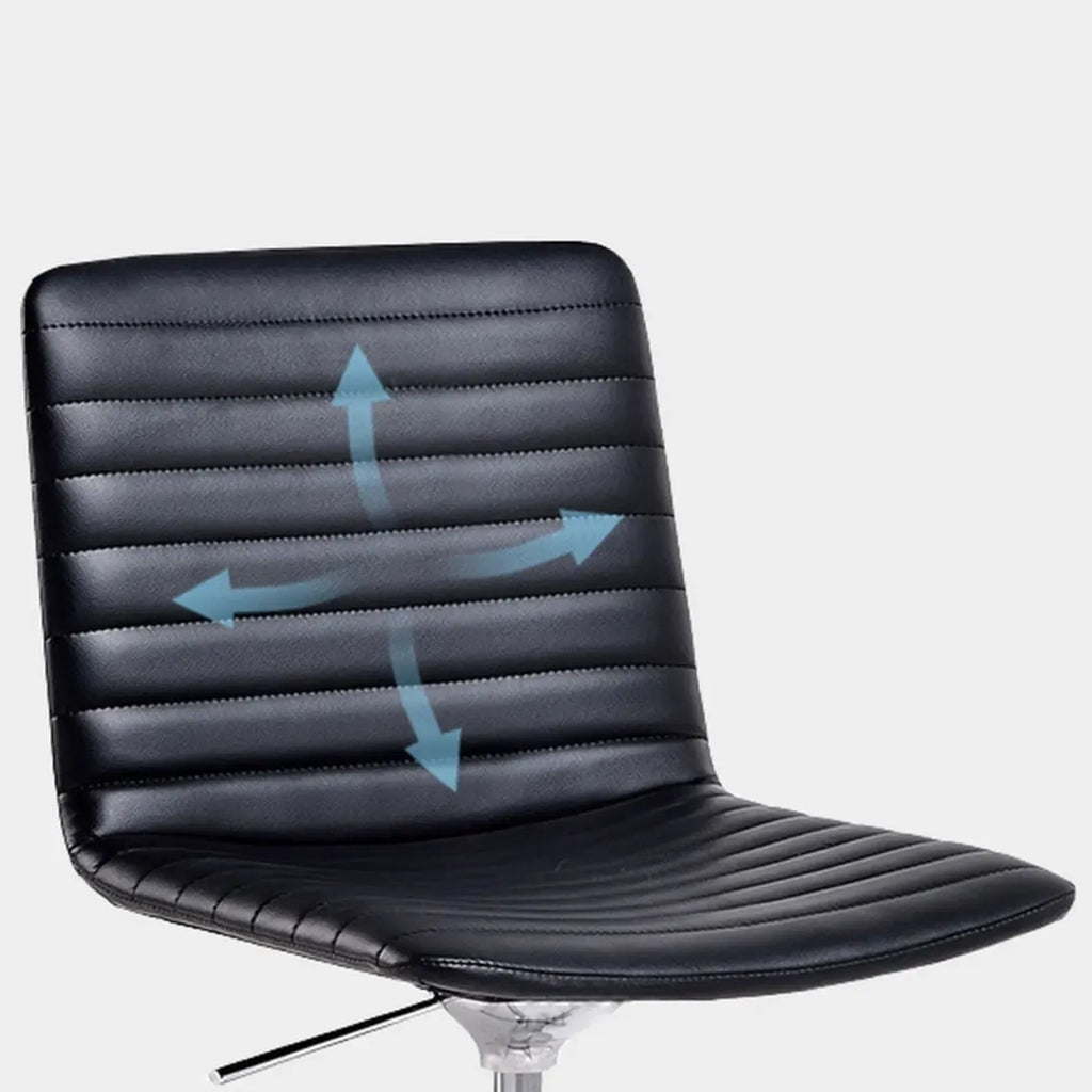 Modern Black Leather Metal Adjustable Swivel Office Chair