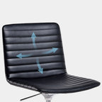 Modern Black Leather Metal Adjustable Swivel Office Chair