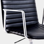 Modern Black Leather Metal Adjustable Swivel Office Chair